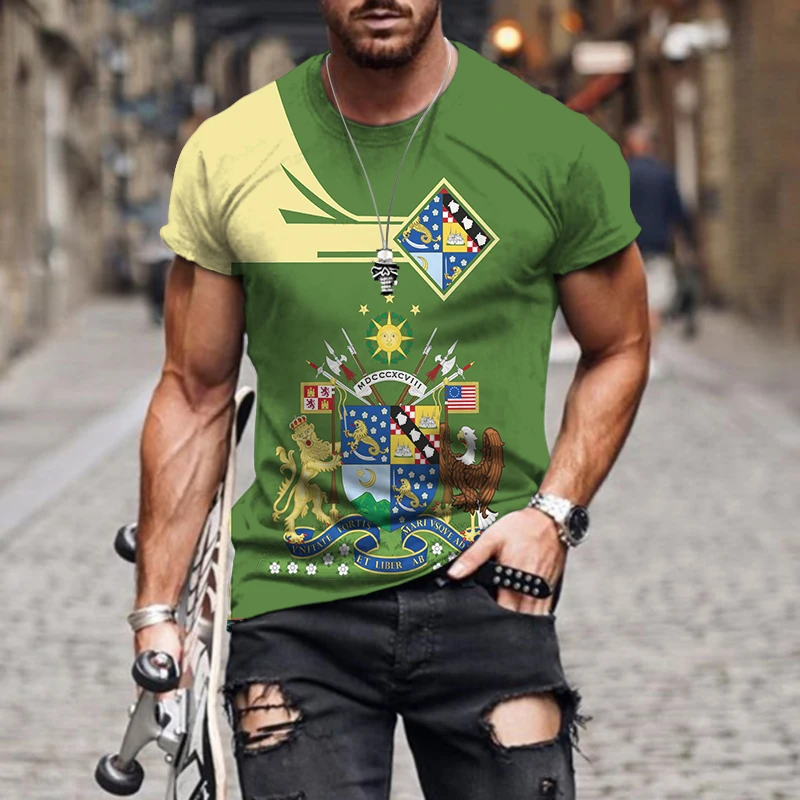 New Casual 3D Print Men's T-shirt Flag Pattern Loose Outdoor Fashion Oversized Short Sleeve Breathable Male Top O-neck Clothes
New Casual 3D Print Men's T-shirt Flag Pattern Loose Outdoor Fashion Oversized Short Sleeve Breathable Male Top O-neck Clothes