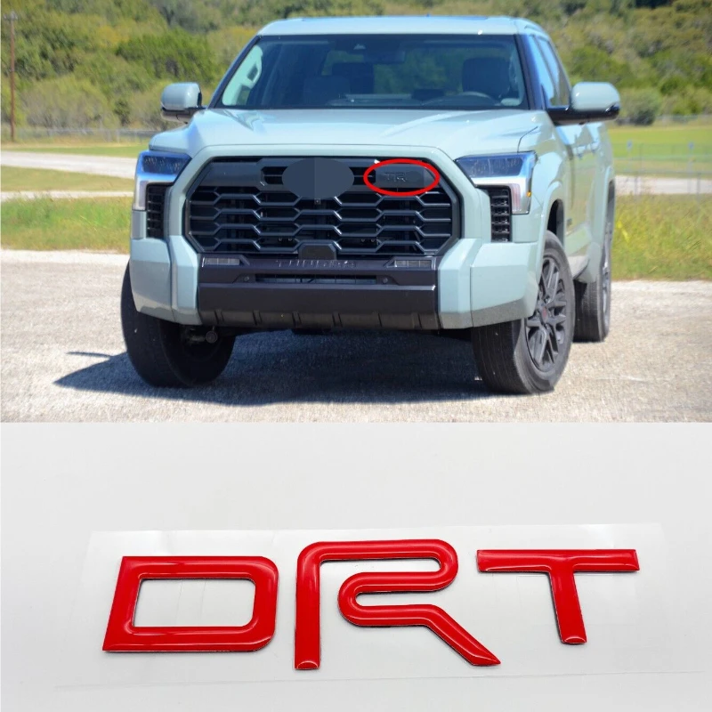 Гриль вставка эмблема подходит 2022 2023 TUNDRA SR5 4X4 3D TRD (глянцевый красный купол)