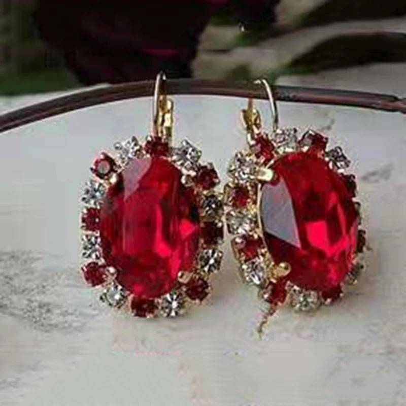 Fashion Oval Shape Round Red CZ Women Drop Dangle Earring Noble Lady Accessories Top Quality Birthday for Mother Shine
Fashion Oval Shape Round Red CZ Women Drop Dangle Earring Noble Lady Accessories Top Quality Birthday for Mother Shine