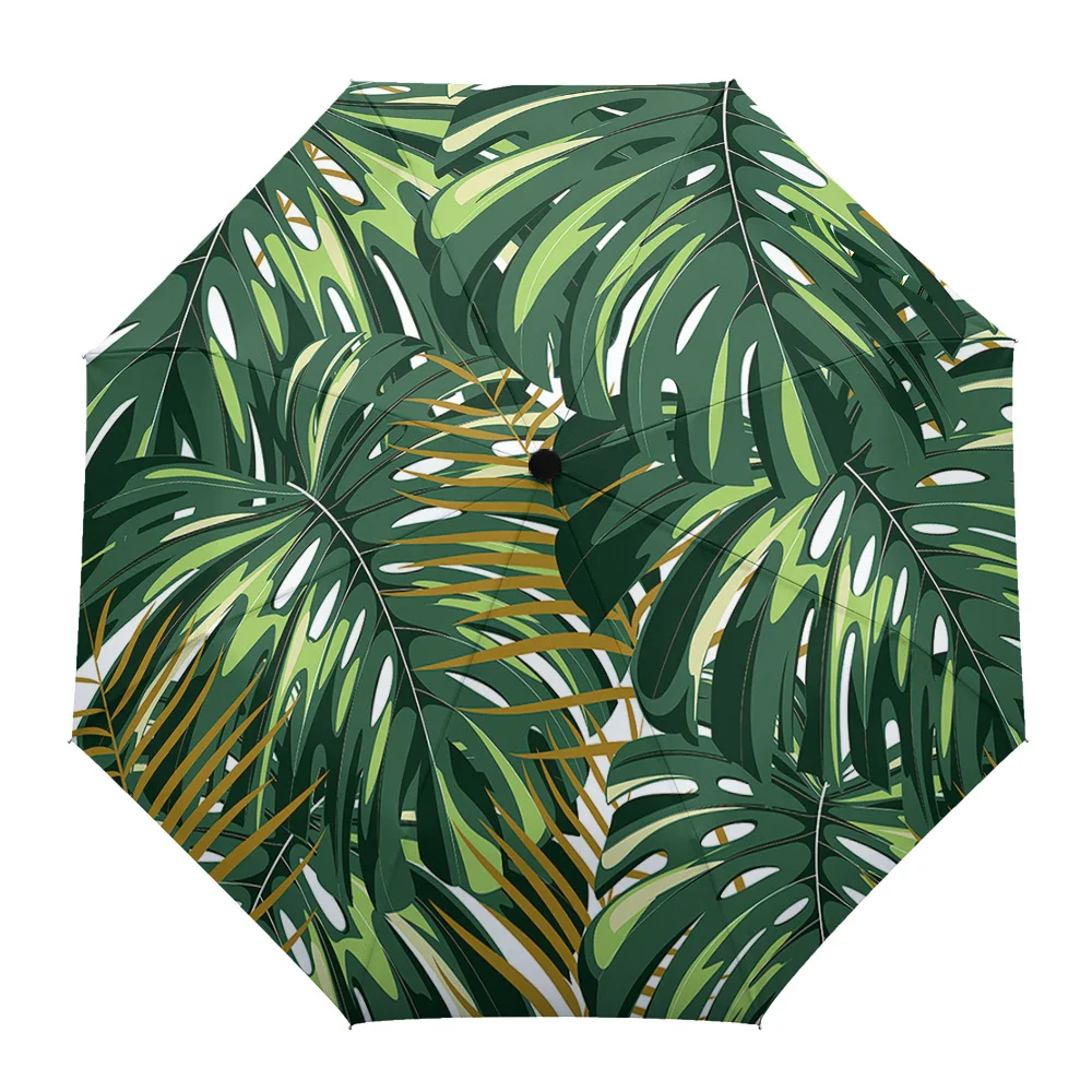 Tropical Jungle Plant Monstera Creative Umbrella Rain Women Automatic Three Folding Umbrellas Windproof Parasol Parapluie
Tropical Jungle Plant Monstera Creative Umbrella Rain Women Automatic Three Folding Umbrellas Windproof Parasol Parapluie