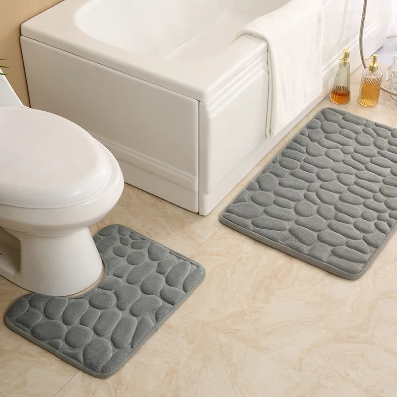 Cobblestone Bath Mat 2 Pieces/set Bathroom Non-slip Mat U-shaped Toilet Mat Elastic Memory Foam Absorbent Bath Rug SBR Non-Slip
Cobblestone Bath Mat 2 Pieces/set Bathroom Non-slip Mat U-shaped Toilet Mat Elastic Memory Foam Absorbent Bath Rug SBR Non-Slip