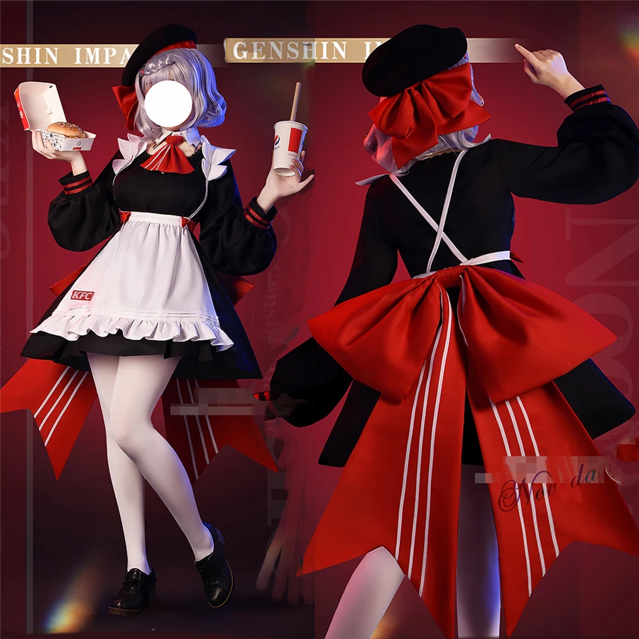 Anime Game Genshin Impact Noelle KFC Linkage Clerk Uniform Lovely Maid Dress Outfit Cosplay Costume Halloween Women
Anime Game Genshin Impact Noelle KFC Linkage Clerk Uniform Lovely Maid Dress Outfit Cosplay Costume Halloween Women