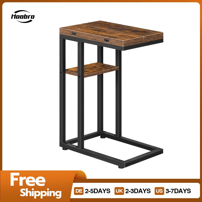 HOOBRO C-Form Side Table Folding Sofa Table Coffee Table Snack Table with Storage Shelf Slim Bedside Table For Livingroom Bedrom
HOOBRO C-Form Side Table Folding Sofa Table Coffee Table Snack Table with Storage Shelf Slim Bedside Table For Livingroom Bedrom