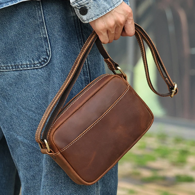 Messenger Original Simple Small Bag Crossbody Bags Retro Leather Crazy Ladies Men's Horse Shoulder Leather Bag Female Genuine
Messenger Original Simple Small Bag Crossbody Bags Retro Leather Crazy Ladies Men's Horse Shoulder Leather Bag Female Genuine