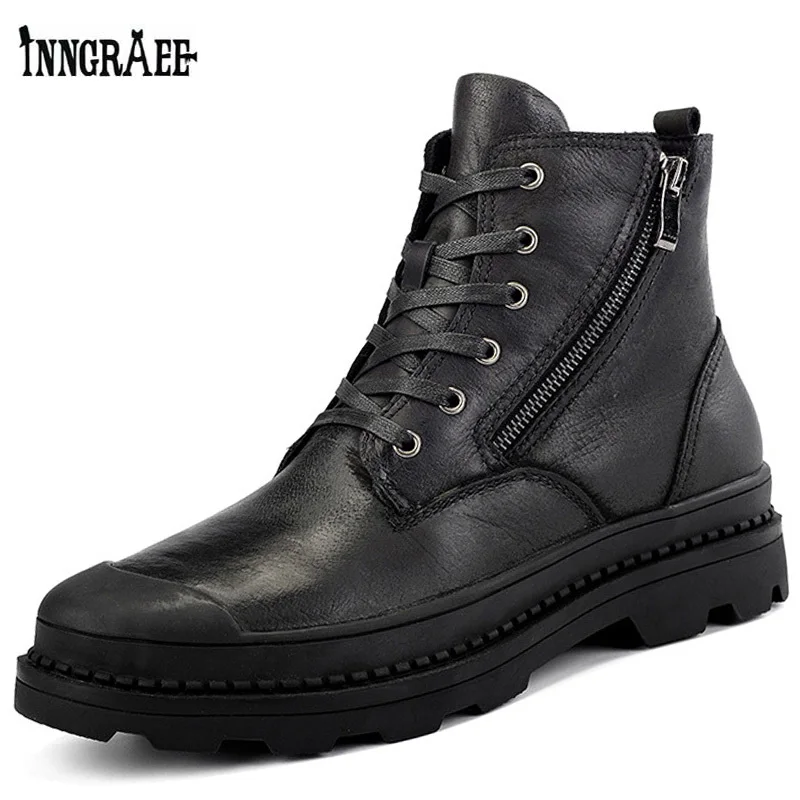 Genuine Leather Ankle Boots For Male Botas Plush Men Boots Warm Winter Shoes With Fur Fashion Plus Size 38-47 B1109
Genuine Leather Ankle Boots For Male Botas Plush Men Boots Warm Winter Shoes With Fur Fashion Plus Size 38-47 B1109
