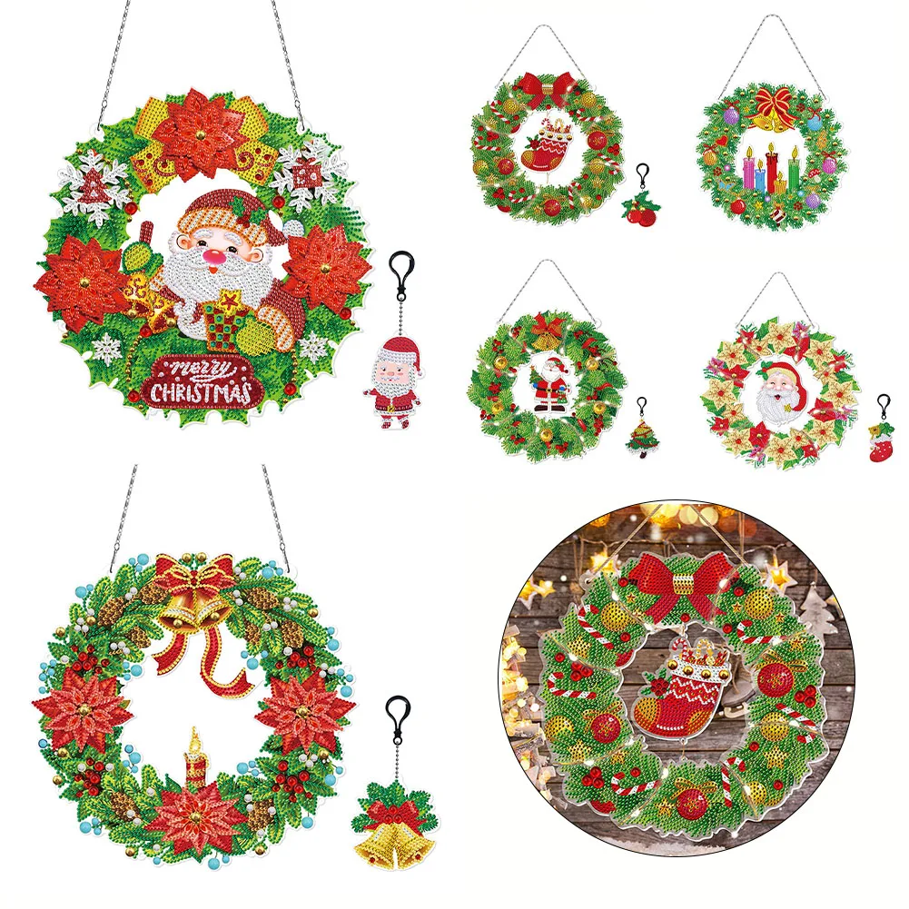 Christmas Wreath With LED Light 5D Diamond Drawing DIY Garland Embroidery Keychain Pendant Christmas Tree Xmas Door Decoration
Christmas Wreath With LED Light 5D Diamond Drawing DIY Garland Embroidery Keychain Pendant Christmas Tree Xmas Door Decoration