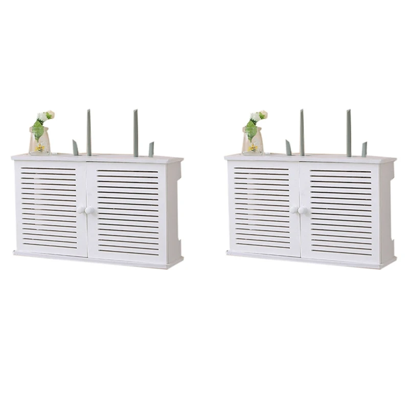 2X Wireless Wifi Router Storage Boxes Wooden Box Cable Power Plus Wire Bracket Wall Hanging Plug Board Shelf
2X Wireless Wifi Router Storage Boxes Wooden Box Cable Power Plus Wire Bracket Wall Hanging Plug Board Shelf