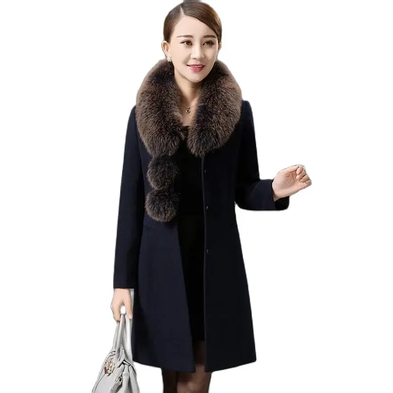 Middle-aged Women's Clothing In Autumn And Winter Large Size Long Woolen Coat Fashion Fur Collar Loose Temperament Woolen Coat
Middle-aged Women's Clothing In Autumn And Winter Large Size Long Woolen Coat Fashion Fur Collar Loose Temperament Woolen Coat