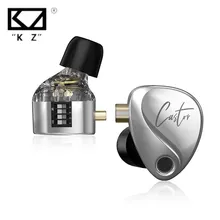 KZ Castor Hifi Headphones 2 Dynamic In Ear High-end Tunable balanced armature Wired Earphones Monitor Cancelling Earbuds IEMS
