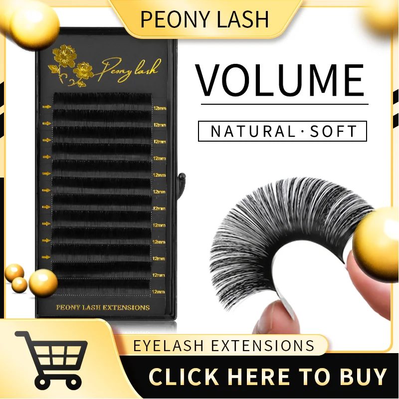 

PEONY LASH 0.15 natural Faux mink eyelashes extension soft black individual eye lashes bulk Professional make up False eyelash