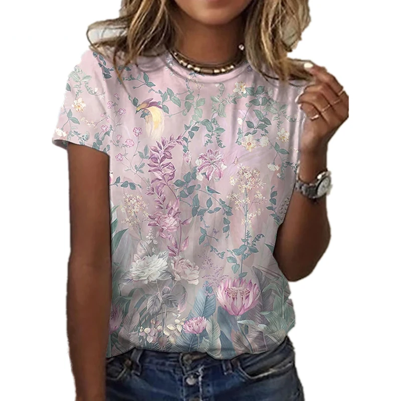 Fashion Floral Print T-shirt Women Summer Casual Loose O-Neck Tie Dye Short Sleeve Plus Size Top Oversized T Shirt Y2k Top
Fashion Floral Print T-shirt Women Summer Casual Loose O-Neck Tie Dye Short Sleeve Plus Size Top Oversized T Shirt Y2k Top