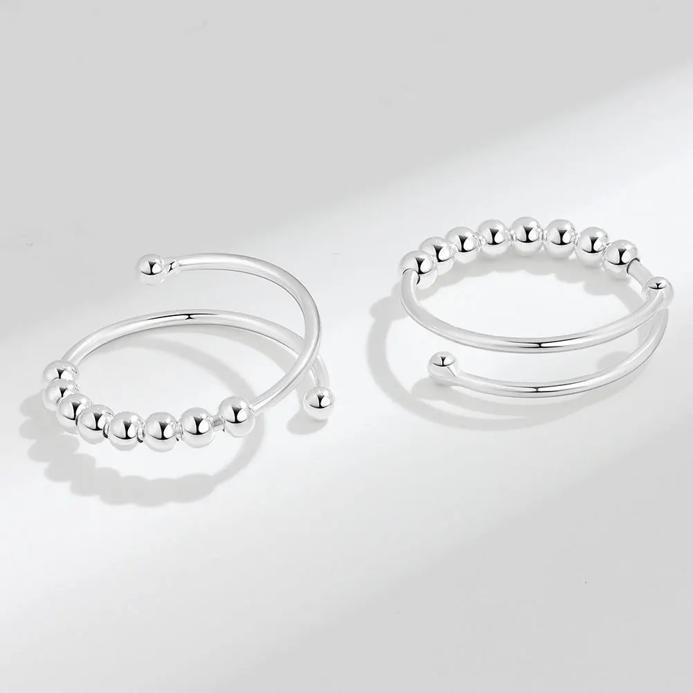 Personalized Name Rings Open Ring Adjustable Fidget Anxiety Ring 925 Silver Bead Ring Simple Ring for Woman Christmas Gift
Personalized Name Rings Open Ring Adjustable Fidget Anxiety Ring 925 Silver Bead Ring Simple Ring for Woman Christmas Gift