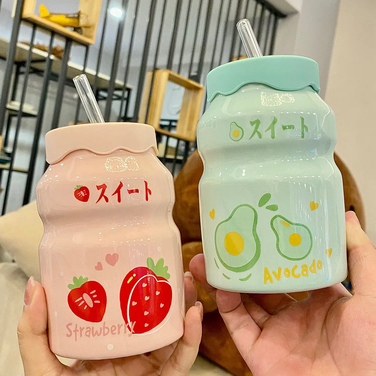 Ceramics 450ml Yogurt Water Bottle Girls Children Tour Fruit Drinking Bottle Kawaii Yakult Cup Mugs Cartoon Pictures Water Cup 
Ceramics 450ml Yogurt Water Bottle Girls Children Tour Fruit Drinking Bottle Kawaii Yakult Cup Mugs Cartoon Pictures Water Cup