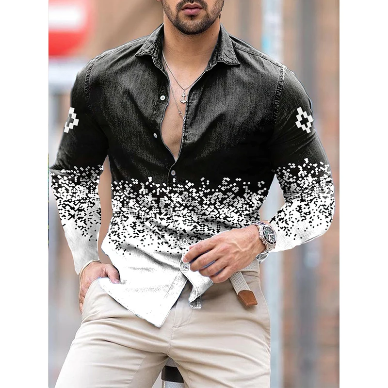Autumn Fashion Men Shirts Oversized Casual Shirt Lattice Print Long Sleeve Tops Men's Clothes Prom Cardigan Blouses High Quality 
Autumn Fashion Men Shirts Oversized Casual Shirt Lattice Print Long Sleeve Tops Men's Clothes Prom Cardigan Blouses High Quality