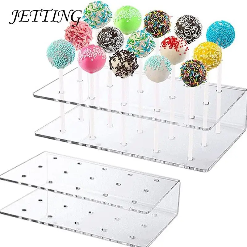 

15 Holes Acrylic Lollipop Wedding Party Candy Dessert Stick HolderDisplay Stand Acrylic Rectangle Shape Durable Display Holder