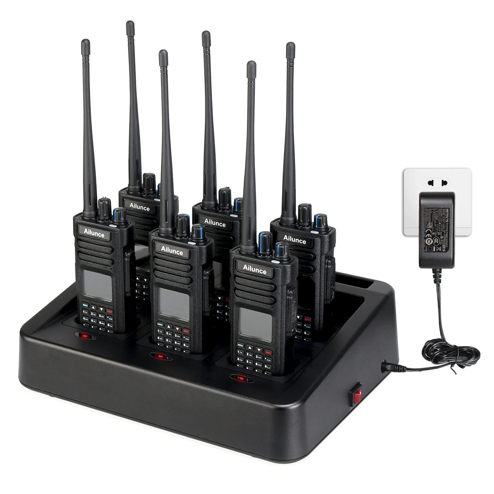6Pack professional radio set Ailunce HD1 with rapid charger Dual Band DMR Amateur Digital IP67 Waterproof GPS Two Way Radio
6Pack professional radio set Ailunce HD1 with rapid charger Dual Band DMR Amateur Digital IP67 Waterproof GPS Two Way Radio