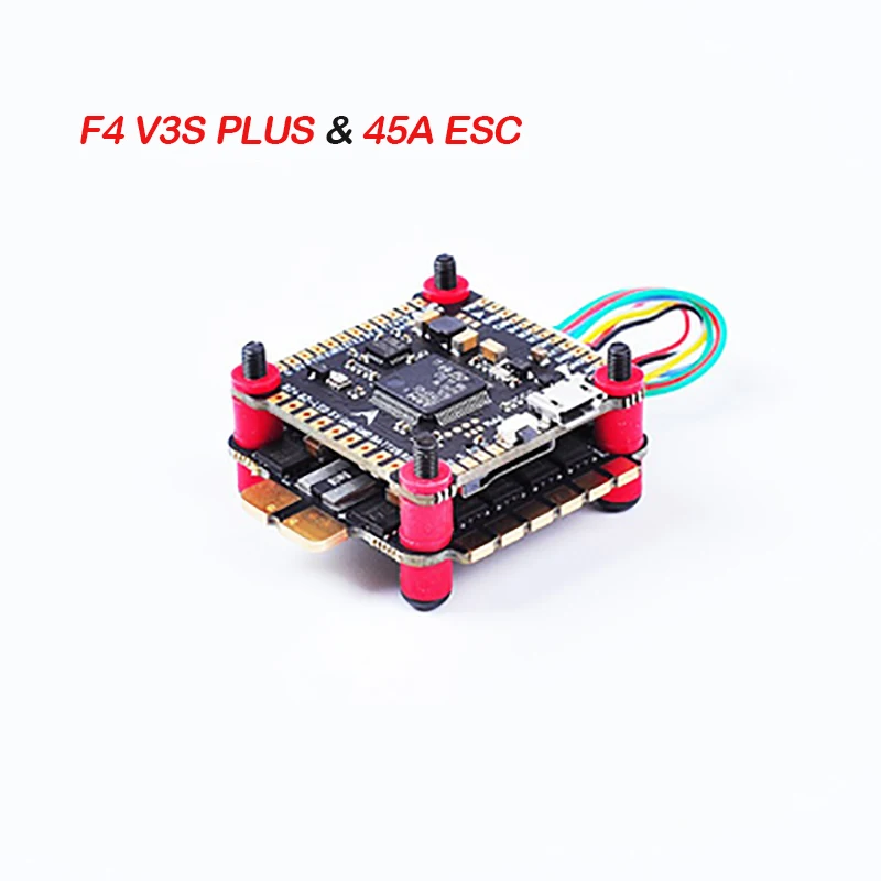 

F4 V3S PLUS Flight control and 4 in 1 45A ESC Satck F3 Upgraded Version OSD FC 2-6S 45A BLHeli_S ESC for RC FPV Drone