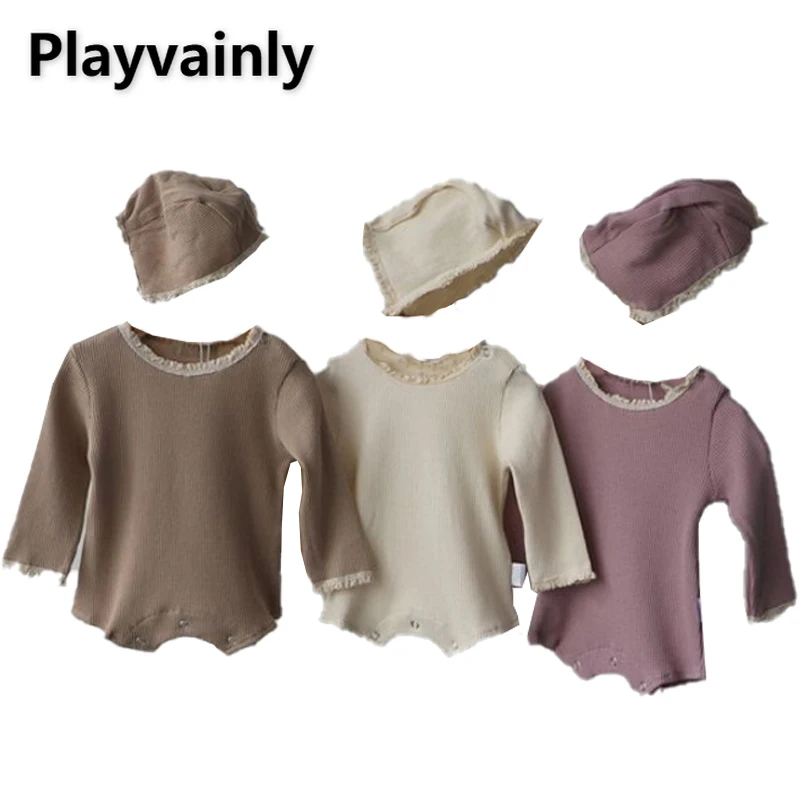 2022 Korean Style Spring Newborn Girl Bodysuit Beige Pink Khaki Round Collar Long Sleeves Jumpsuit with Cap Baby Clothes E9017
2022 Korean Style Spring Newborn Girl Bodysuit Beige Pink Khaki Round Collar Long Sleeves Jumpsuit with Cap Baby Clothes E9017