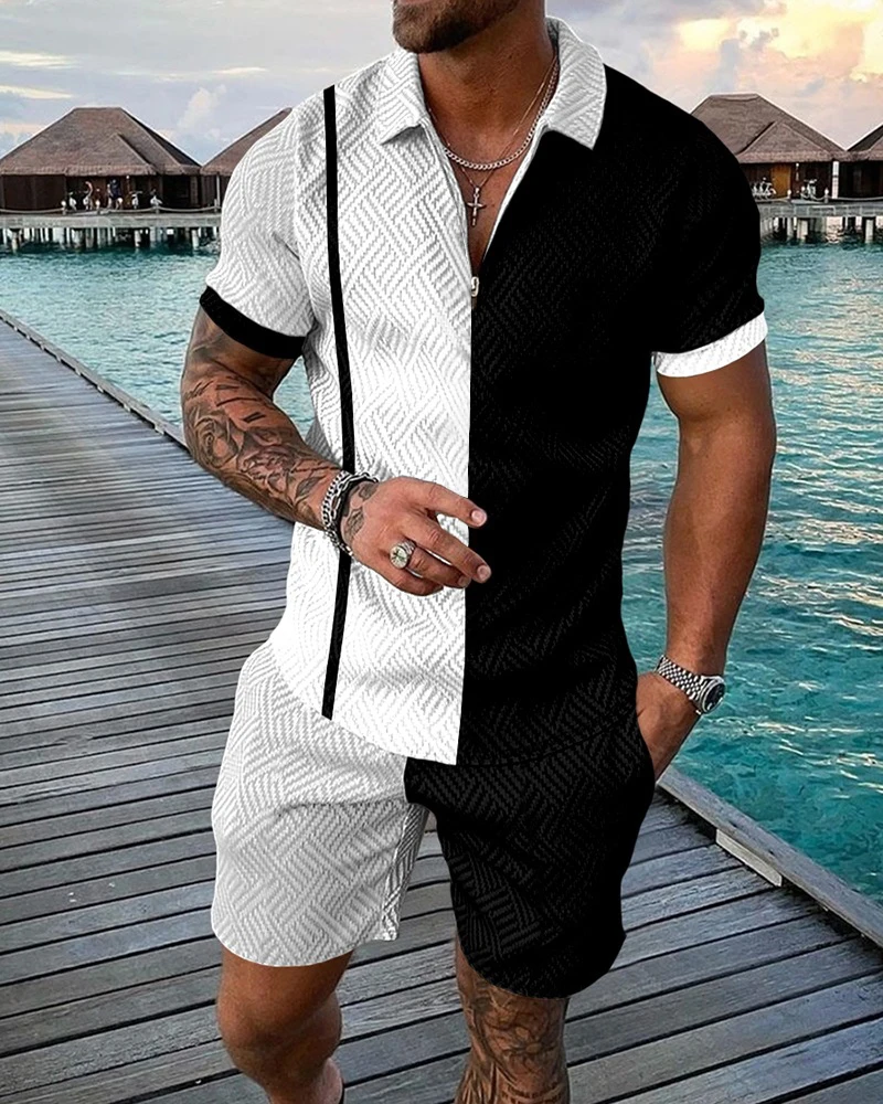 Men's Tracksuit Casual Summer Short Sleeve Polo Shirt and shorts Suit two-Piece Set Male Clothing Streetwear Clothes for Men
Men's Tracksuit Casual Summer Short Sleeve Polo Shirt and shorts Suit two-Piece Set Male Clothing Streetwear Clothes for Men