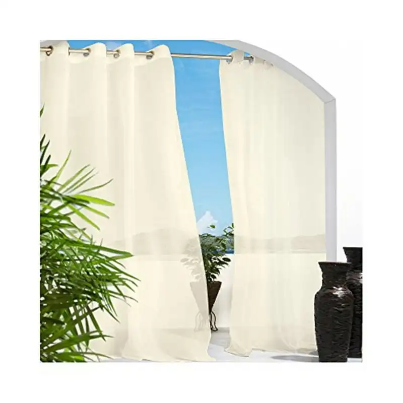 

Décor Escape Outdoor Sheer Grommet Top Panel-Color Ivory,Material 100% polyester,Size 54x108 Mushroom decor Passport cover Jell