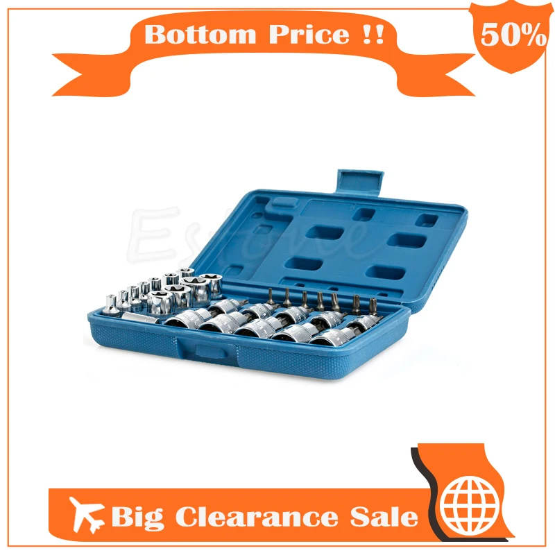 New 29PCS Torx Socket Bit Set 1/4" 3/8" 1/2" Chrome Vanadium Bright Chrome
New 29PCS Torx Socket Bit Set 1/4" 3/8" 1/2" Chrome Vanadium Bright Chrome