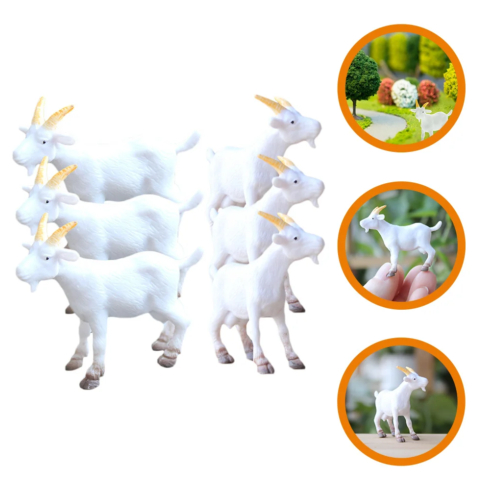 

Mini Goat Figurines Plastic Realistic Sheep Educational Goats Ornaments Tiny Farm Animal Models Small Lambs To-Y Figures Fairy