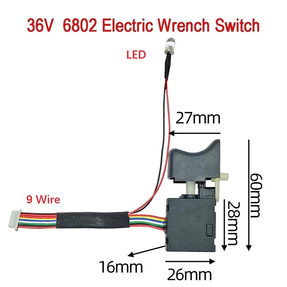 9 Wire Electric Drill Speed Control Trigger Switch Cordless Electric Wrench Switch Home DIY Power Tool Accessories
9 Wire Electric Drill Speed Control Trigger Switch Cordless Electric Wrench Switch Home DIY Power Tool Accessories