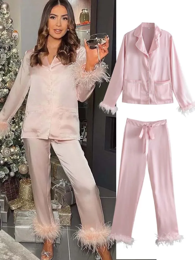 ZA ree Woman 2 Pieces Sets Feather Long Sleeve Shirts +Pants Suit 2022 Spring Fashion Blouses Female Trousers Casual Sets
ZA ree Woman 2 Pieces Sets Feather Long Sleeve Shirts +Pants Suit 2022 Spring Fashion Blouses Female Trousers Casual Sets