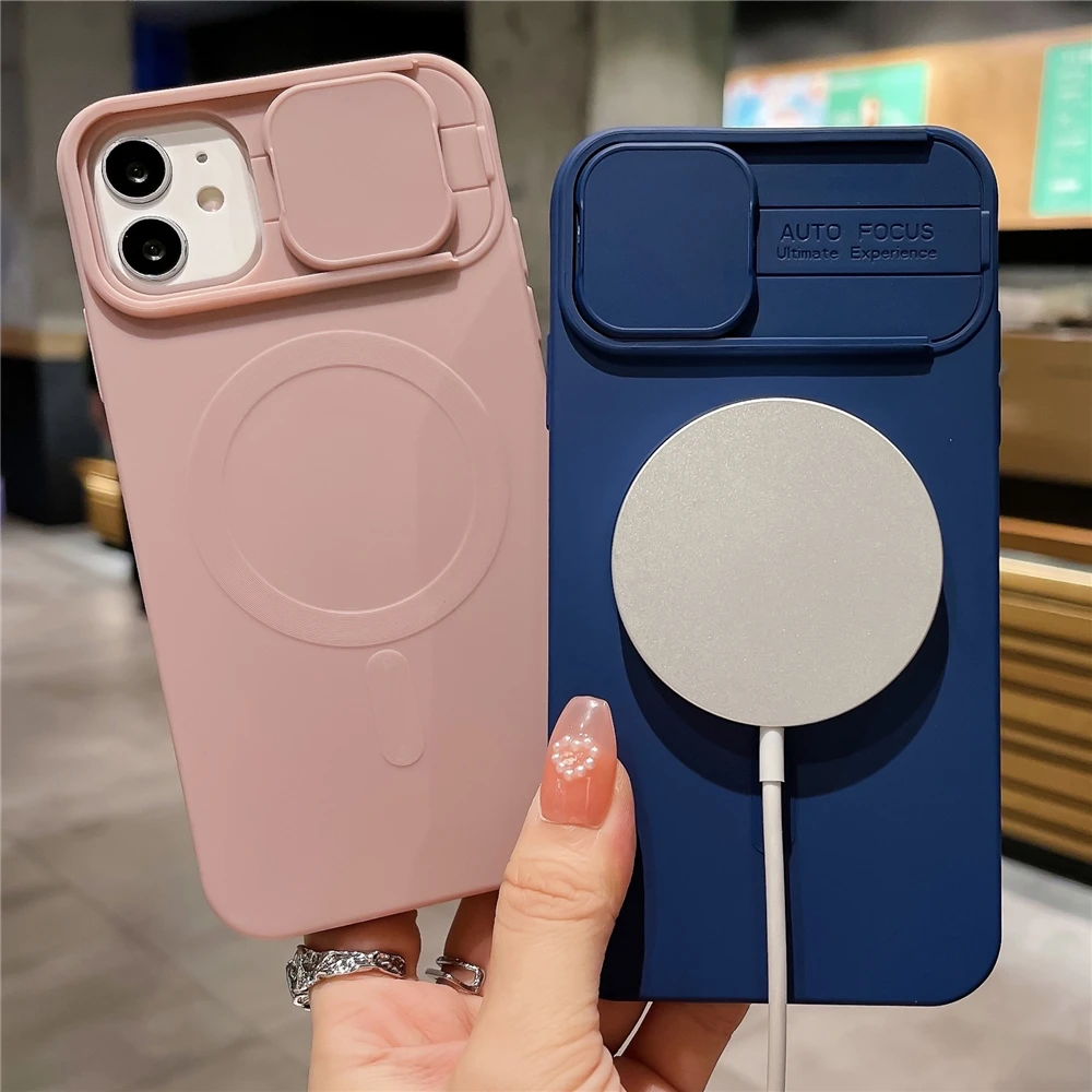Pull Push Slide Camera Protection For Magsafe Magnetic Case For iPhone 14 Pro Max Plus 11 12 13 Soft Silicone Shockproof Cover
Pull Push Slide Camera Protection For Magsafe Magnetic Case For iPhone 14 Pro Max Plus 11 12 13 Soft Silicone Shockproof Cover