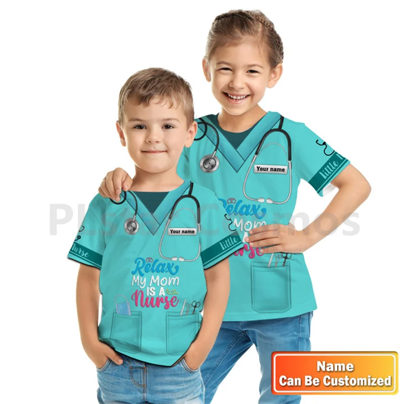 Personalized Name Relax My Mom Is A Nurse-Little Nurse Kid Shirt 3d Printed Tops Kids Boy For Girl T Shirt Cosplay Clothing
Personalized Name Relax My Mom Is A Nurse-Little Nurse Kid Shirt 3d Printed Tops Kids Boy For Girl T Shirt Cosplay Clothing