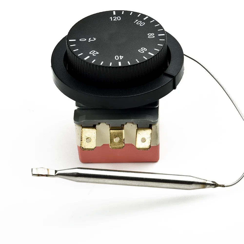 

Control Probe 1x Switch Replacement Tool Steel And Plastic Thermostat Controller 0℃～120℃ 104mm Long 12V Adjustable