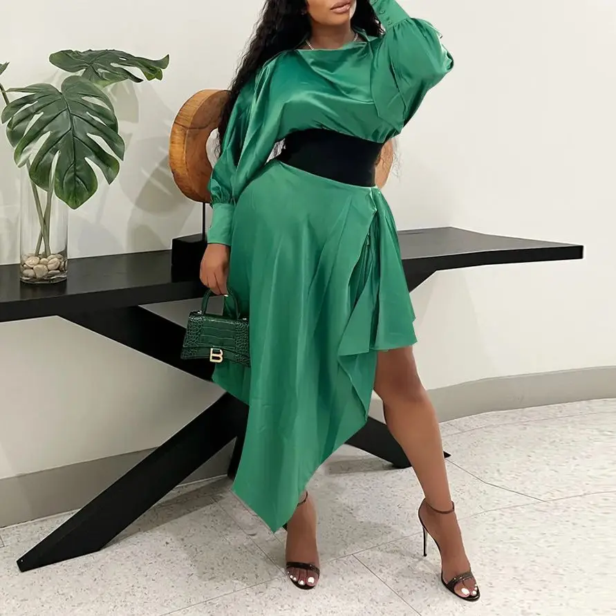 Winter Fashion Dress Women's Solid Round Neck Long Sleeve High Waist Irregular Dress Elegant Commuter Fitted Dress Women
Winter Fashion Dress Women's Solid Round Neck Long Sleeve High Waist Irregular Dress Elegant Commuter Fitted Dress Women