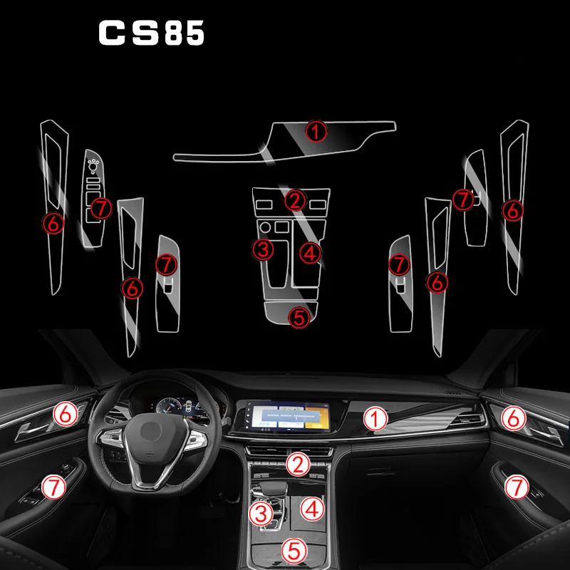Tpu Transparent Film for Changan CS85 COUPE Car Interior Protection Stickers Center Control Gear Door Windows Dashboards Panel
Tpu Transparent Film for Changan CS85 COUPE Car Interior Protection Stickers Center Control Gear Door Windows Dashboards Panel