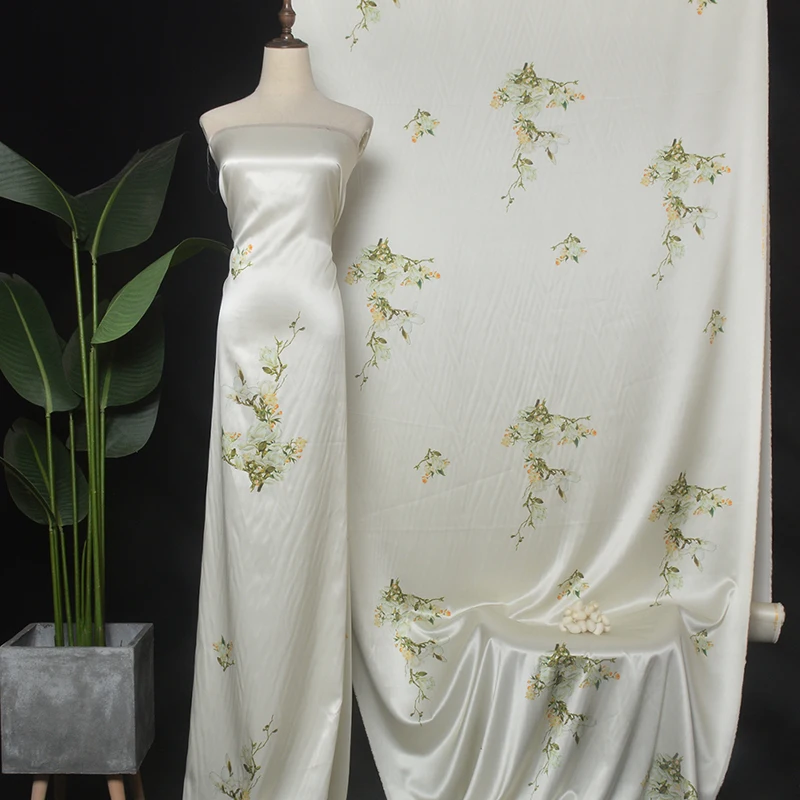 

100 китайская шелковая атласная ткань толщиной 30 мм, чистый шелк, натуральный высококачественный текстиль для кимоно, халат, ванночка, женская одежда для подружки невесты E2719