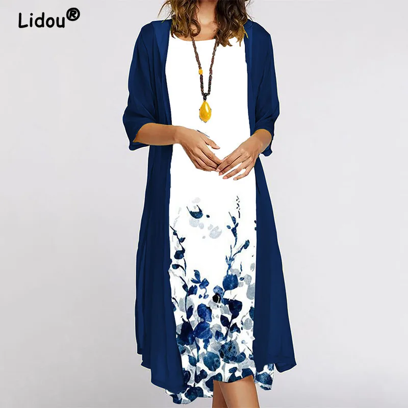 Women's Clothing Spring Summer 3/4 Sleeve Casual Long Dress Loose Oversized Printing Fashion Vest Dresses Coat Two-piece Robe
Women's Clothing Spring Summer 3/4 Sleeve Casual Long Dress Loose Oversized Printing Fashion Vest Dresses Coat Two-piece Robe