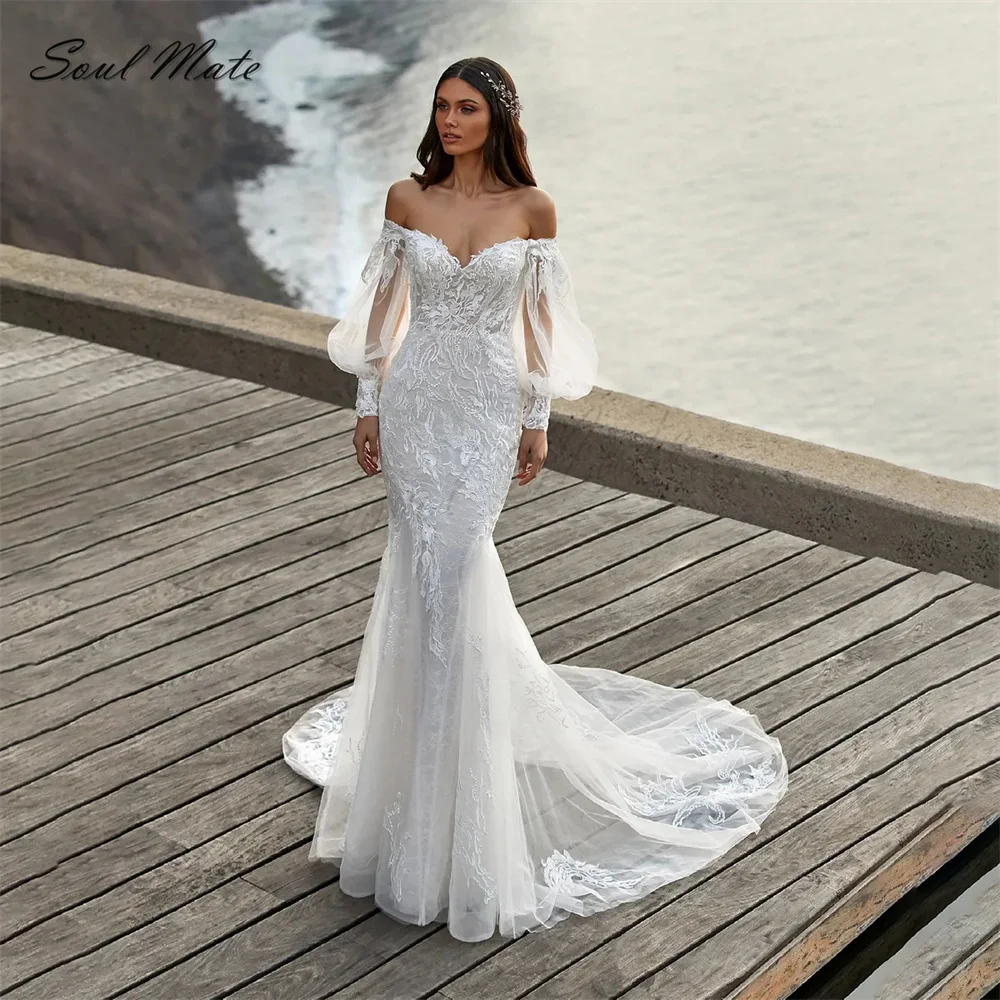 Elegant Long Sleeves Mermaid Wedding Dress For Women Sweetheart Lace Appliques Bridal Gown Backless Bridal Dress Robe De Mariée
Elegant Long Sleeves Mermaid Wedding Dress For Women Sweetheart Lace Appliques Bridal Gown Backless Bridal Dress Robe De Mariée