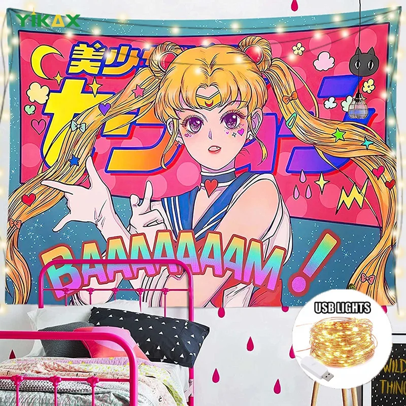 Kawaii Japanese Anime Pink Tapestry Cute Tapestries Lovely Girl Wall Hanging for Party Room Home Decor Home Decoration Wall
Kawaii Japanese Anime Pink Tapestry Cute Tapestries Lovely Girl Wall Hanging for Party Room Home Decor Home Decoration Wall