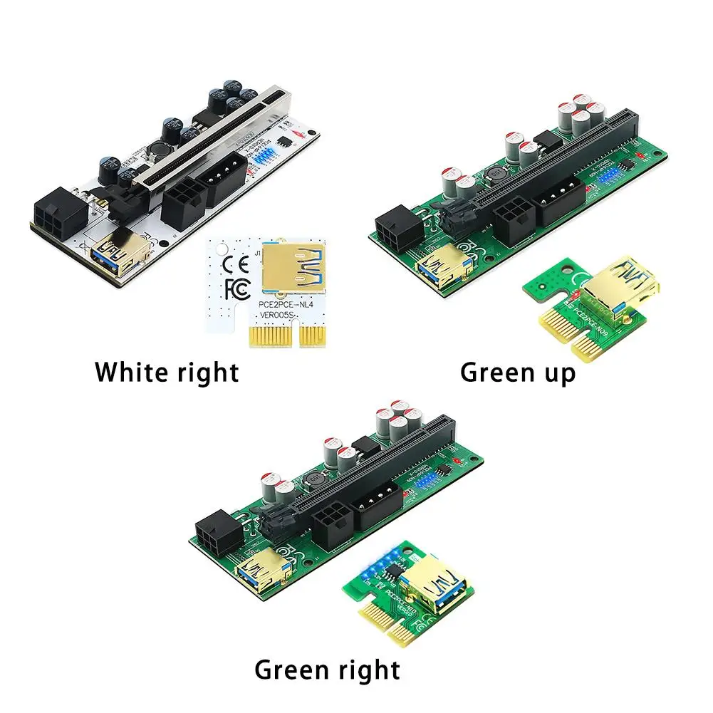 New 10pcs PCI-E LED Extender for ETH Mining PCI Express 1x to 16x Riser (White Right/Green Right/Green Up) 6PIN+4PIN Interface
New 10pcs PCI-E LED Extender for ETH Mining PCI Express 1x to 16x Riser (White Right/Green Right/Green Up) 6PIN+4PIN Interface