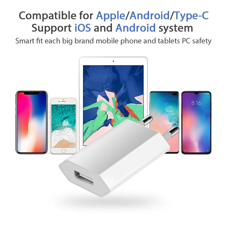 Зарядное устройство для телефона с европейской вилкой и USB-портом |