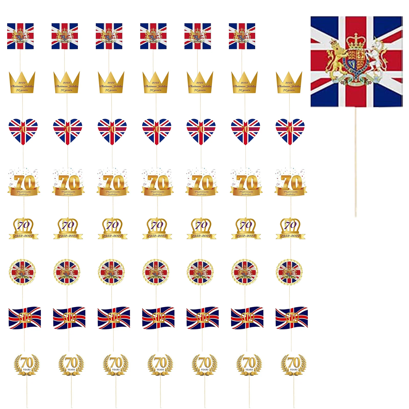 2022 Queen Jubilee Cupcake Toppers 70th Queen's Platinums Jubilee Party Cake Decorations Great Britain Patriotic Cupcake Picks
2022 Queen Jubilee Cupcake Toppers 70th Queen's Platinums Jubilee Party Cake Decorations Great Britain Patriotic Cupcake Picks