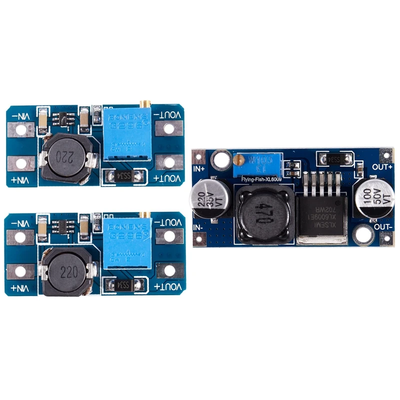 2Pcs MT3608 DC-DC Adjustable Step-Up Power Converter Module For Arduino & More & 1X XL6009 3-32V To 5-35V DC-DC Adapter Booster
2Pcs MT3608 DC-DC Adjustable Step-Up Power Converter Module For Arduino & More & 1X XL6009 3-32V To 5-35V DC-DC Adapter Booster