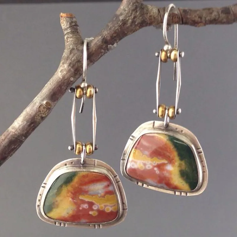 Two Tone Metal Punk Mechanical Fish Hook Earrings Women's Western Style Paste Pattern Dangle Hypoallergenic Statement Earrings
Two Tone Metal Punk Mechanical Fish Hook Earrings Women's Western Style Paste Pattern Dangle Hypoallergenic Statement Earrings
