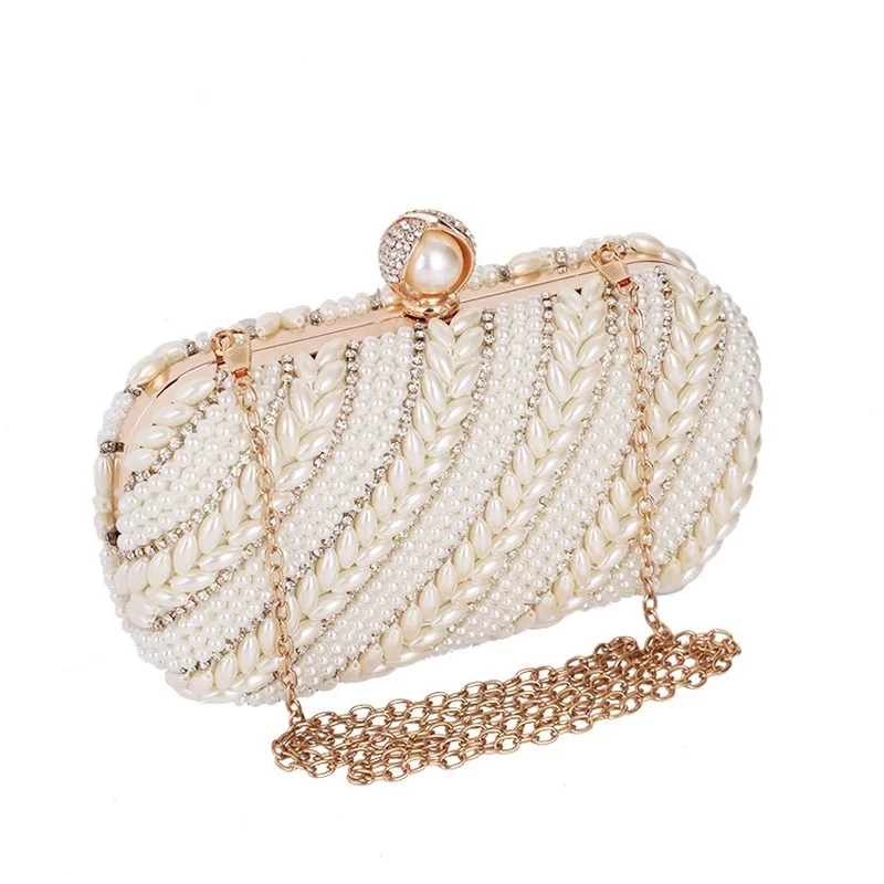 Bride Wedding Wallet Fashion Pearl Evening Bag Party Dress Bag Luxury Designer Women's Tote Bags Chain Messenger Bag Clutch Bag
Bride Wedding Wallet Fashion Pearl Evening Bag Party Dress Bag Luxury Designer Women's Tote Bags Chain Messenger Bag Clutch Bag