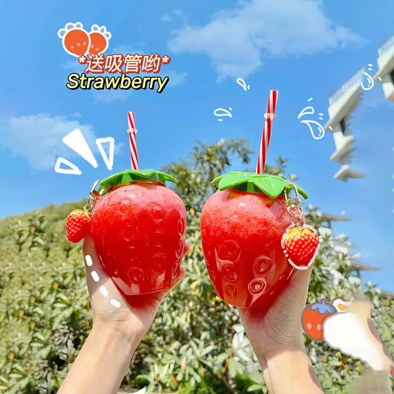Cute Cartoon Kawaii Strawberry Straw Cup Plastic Cup Girl With Accessories Milk Tea Cup Student Water Cup Water Bottle
Cute Cartoon Kawaii Strawberry Straw Cup Plastic Cup Girl With Accessories Milk Tea Cup Student Water Cup Water Bottle