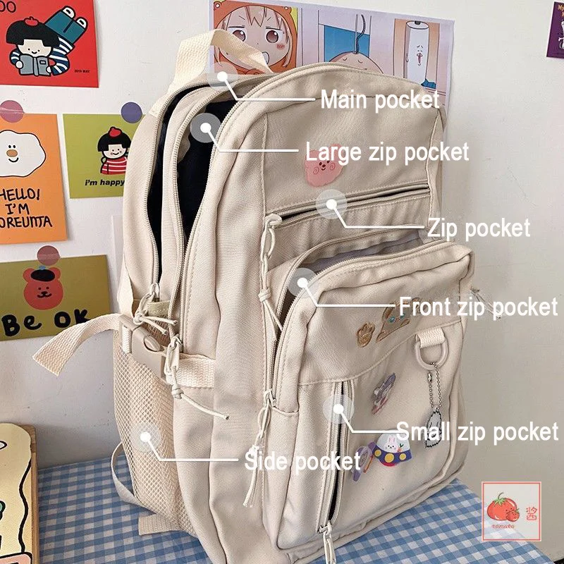 

Японский Школьный ранец для девочек-подростков, сумки с несколькими карманами, милый женский рюкзак, 2023