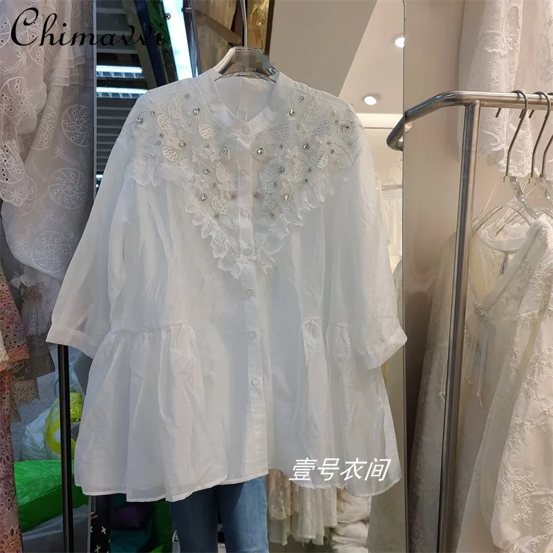 Женская рубашка с объемными цветами, однобортная свободная приталенная блузка в европейском стиле с рукавом 2022, весна-лето 3/4
Женская рубашка с объемными цветами, однобортная свободная приталенная блузка в европейском стиле с рукавом 2022, весна-лето 3/4