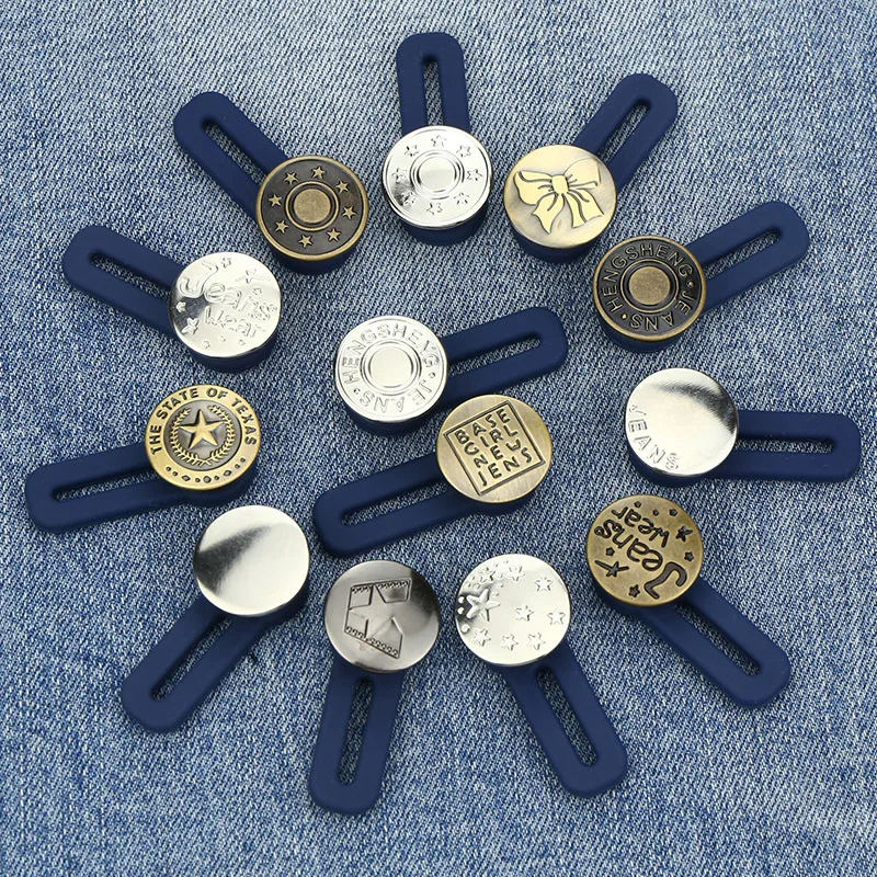 

5PCS Metal Button Extender For Pants Jeans Free Sewing Adjustable Retractable Waist Extenders Button Waistband Expander