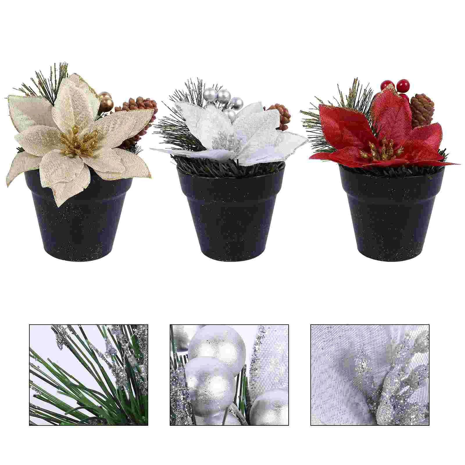 Poinsettia Christmas Potted Flower Artificial Fake Flowers Faux Poinsettias Ornament Tree Simulation Mini Decor Arrangements
Poinsettia Christmas Potted Flower Artificial Fake Flowers Faux Poinsettias Ornament Tree Simulation Mini Decor Arrangements