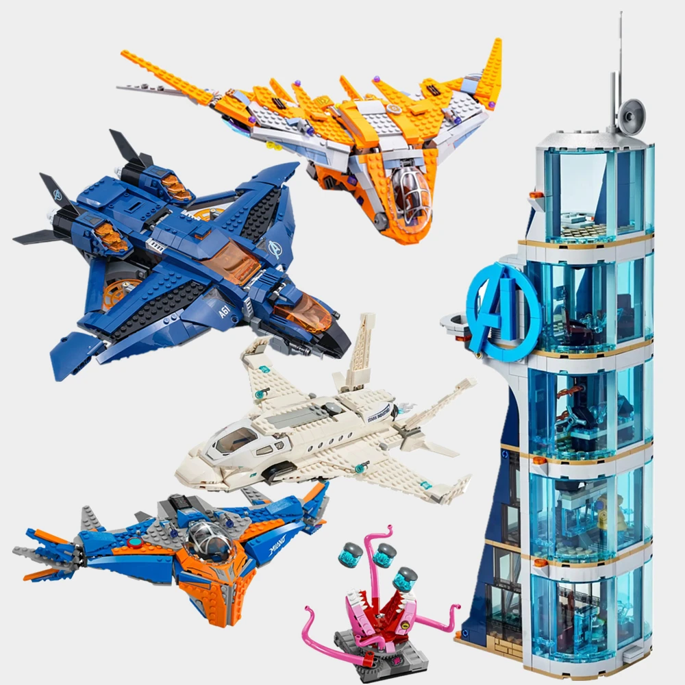 Marvels Heroes Avengers Tower Spiderman QuinJet Iron Man Thanos Guardians Galaxy Aircraft Toy Figures Building Block Brick Kid
Marvels Heroes Avengers Tower Spiderman QuinJet Iron Man Thanos Guardians Galaxy Aircraft Toy Figures Building Block Brick Kid