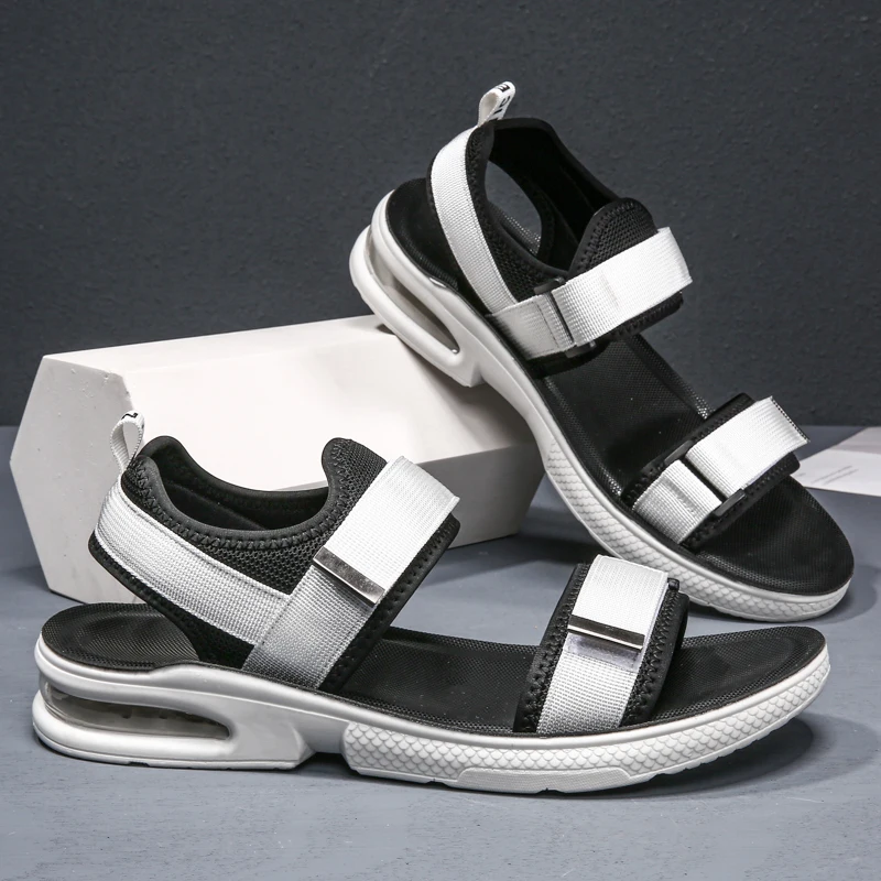 Мужские сандалии, Новинка лета 2023, роскошные пляжные сандалии из искусственной кожи с воздушной подушкой, легкая Уличная обувь на платформе...
Мужские сандалии, Новинка лета 2023, роскошные пляжные сандалии из искусственной кожи с воздушной подушкой, легкая Уличная обувь на платформе...